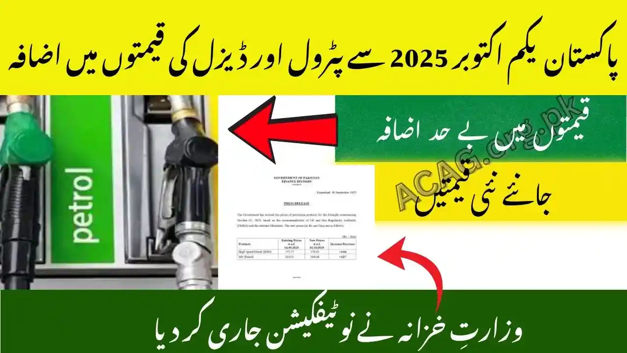 Petrol Price in Pakistan October 1, 2025