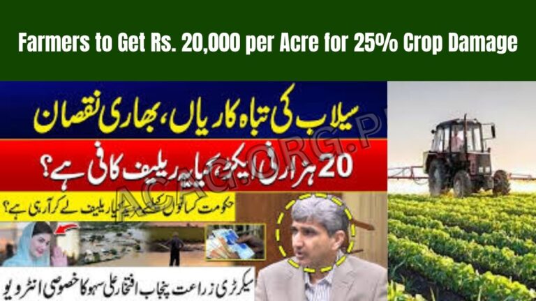 Farmers to Get Rs. 20,000 per Acre for 25% Crop Damage