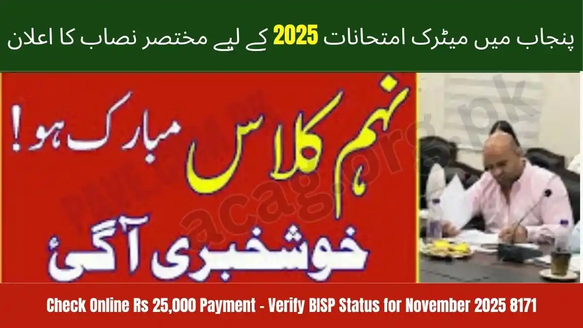 Punjab Short Syllabus Announced 2025