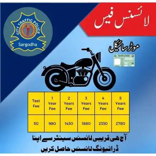 Updated Motorcycle License Fees in Punjab  Pay via PSID 2025