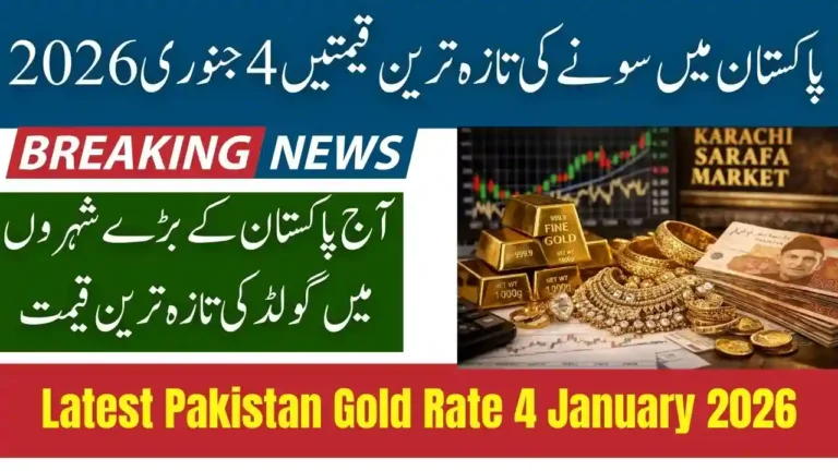 Latest Pakistan Gold Rate 4 January 2026 – Updated 24K Tola, Gram & Ounce Prices